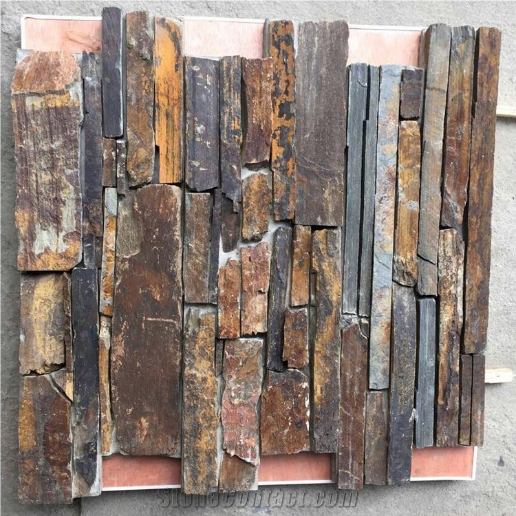 Smc-Cc160 China Natural S1120 Rusty Slate Cement Stone Panel/ Cement Culture Stone/ Cement Stone Wall Cladding/Ledge Stone/ Stone Veneer for Decoration