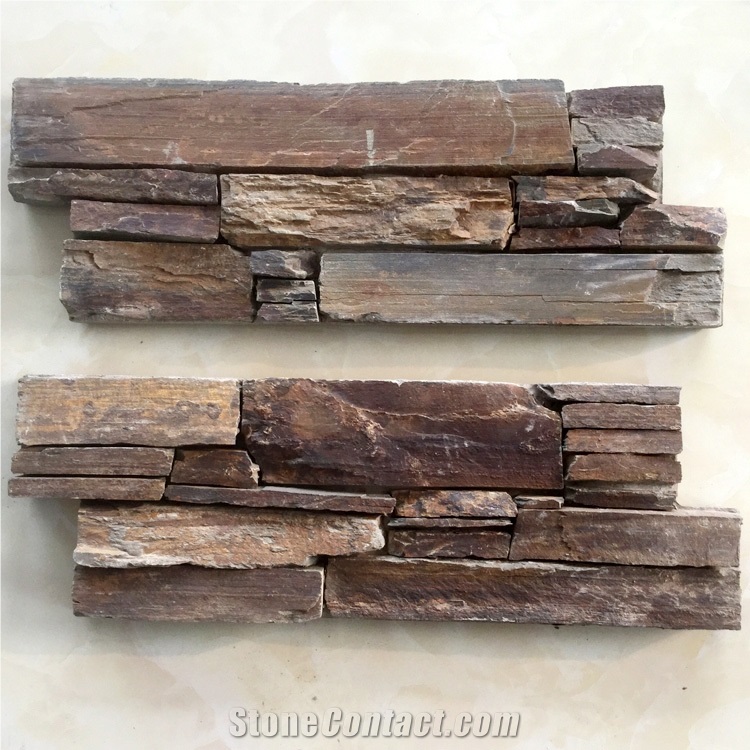 Smc-Cc160 China Natural S1120 Rusty Slate Cement Stone Panel/ Cement Culture Stone/ Cement Stone Wall Cladding/Ledge Stone/ Stone Veneer for Decoration