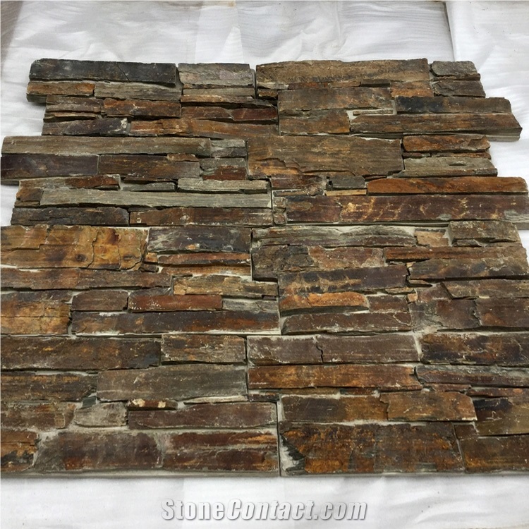 Smc-Cc160 China Natural S1120 Rusty Slate Cement Stone Panel/ Cement Culture Stone/ Cement Stone Wall Cladding/Ledge Stone/ Stone Veneer for Decoration