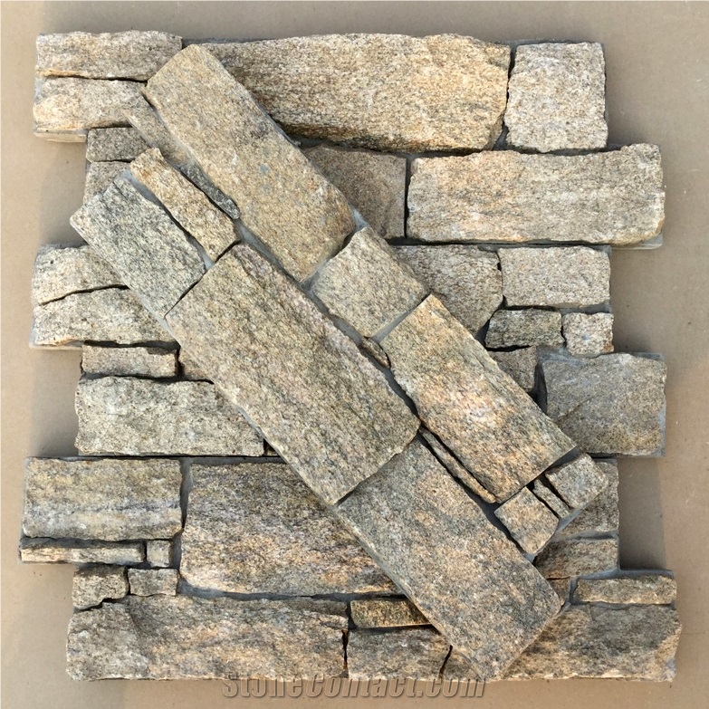 Smc-Cc173 China Sesame Granite Cement Cultured Stone / Ledge Stone Veneer/ Stacked Stone Wall Cladding