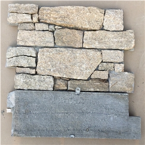 Smc-Cc173 China Sesame Granite Cement Cultured Stone / Ledge Stone Veneer/ Stacked Stone Wall Cladding