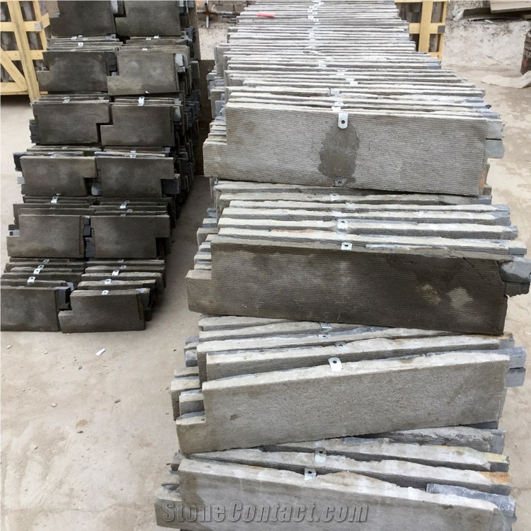 Smc-Cc175 Rusty Quartzite Cultured Stone with Cement on Back /Cement Stacked Stone/ Stone Wall Cladding
