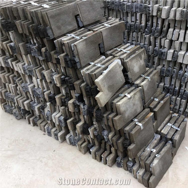 Smc-Cc177 China Hebei Slate P018 Black Cultured Stone/Ledge Stone Veneer/Stacked Stone Wall Cladding/Cement Culture Stone Wall Panel