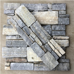 Smc-Cc178 Rectangle Nature Cultured Stone Panel,Wall Stone Veneer,Ledge Stone Veneer,Stacked Stone Wall Cladding, Ledge Stone Corner,Cement Cultured Stone Wall Panel