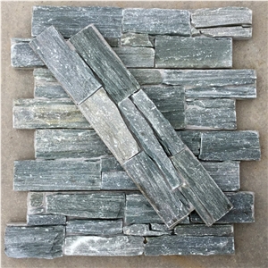 Smc-Cc180 P013 Green Slate Cement Natural Cultured Stone/ Stacked Stone/ Ledge Stone for Wall Panel Cladding