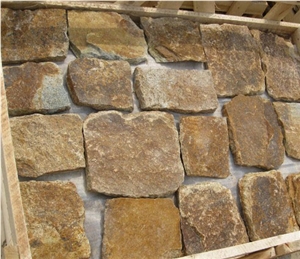 Smc-Fs072 China Sesame Yellow Loose Stone /Granite Fieldstone/Loose Strip Stone Veneer/Natural Granite Stacked Stone/ Wall Cladding/Random Loose Cultured Stone Wall Stone