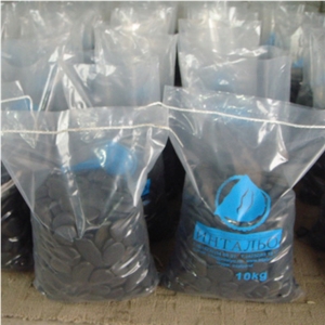 Smc-Pb020 2-3cm Polished Black Cobbl & Pebble Stone/Riverstone/Landscaping Stone/Walking Stone