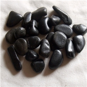 Smc-Pb021 3-5cm Polished a Grade Black Cobbl & Pebble Stone/Riverstone/Landscaping Stone/Walking Stone