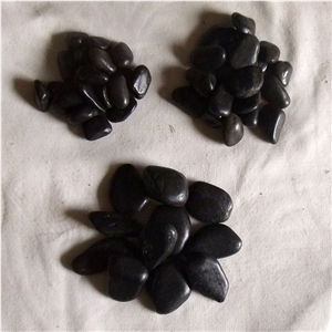 Smc-Pb021 3-5cm Polished a Grade Black Cobbl & Pebble Stone/Riverstone/Landscaping Stone/Walking Stone