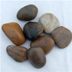 Smc-Pm011 Mixed Color Polished a Grade 2-3cm Natural Cobble &Pebble Stone/Riverstone/Landscaping Stone/Walking Stone