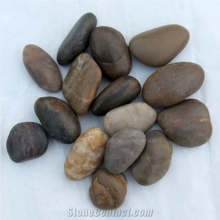 Smc-Pm013 583cm Polished Agrade Mixed Color Cobbl & Pebble Stone/Riverstone/Landscaping Stone/Walking Stone