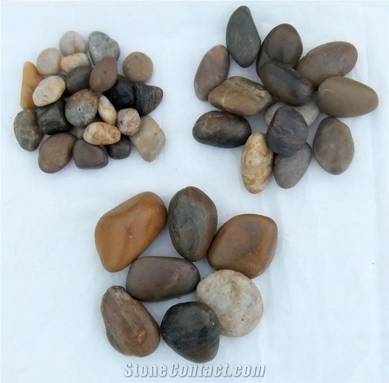 Smc-Pm013 583cm Polished Agrade Mixed Color Cobbl & Pebble Stone/Riverstone/Landscaping Stone/Walking Stone