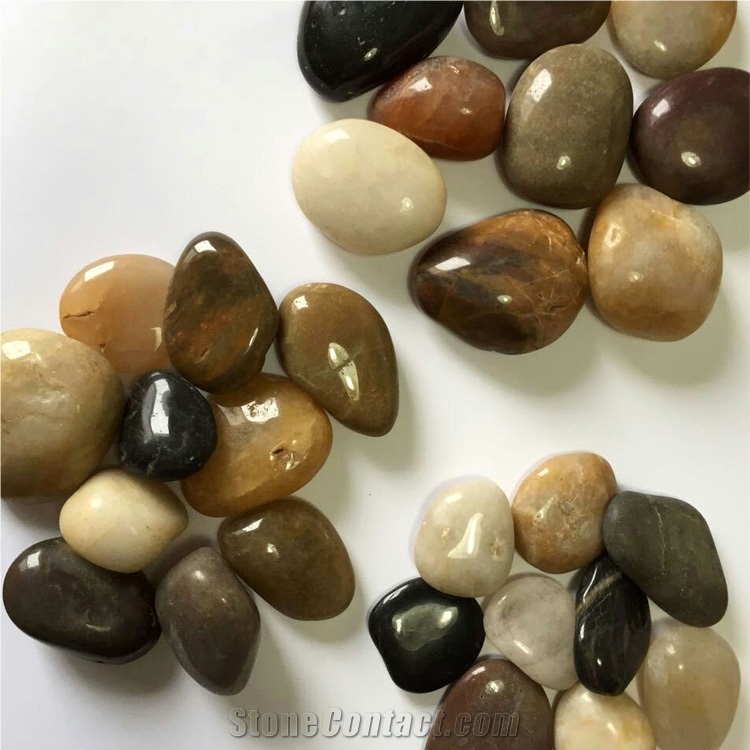 Smc-Pm013 583cm Polished Agrade Mixed Color Cobbl & Pebble Stone/Riverstone/Landscaping Stone/Walking Stone