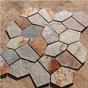 Smc-R045 Natural S1120 Rusty Slate Flagstone Pattern/Crazing Paving Stone/Irregular Mesh Paver