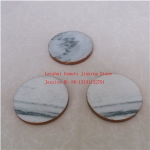 Stone Drink Cup Coaster with Golden Rim