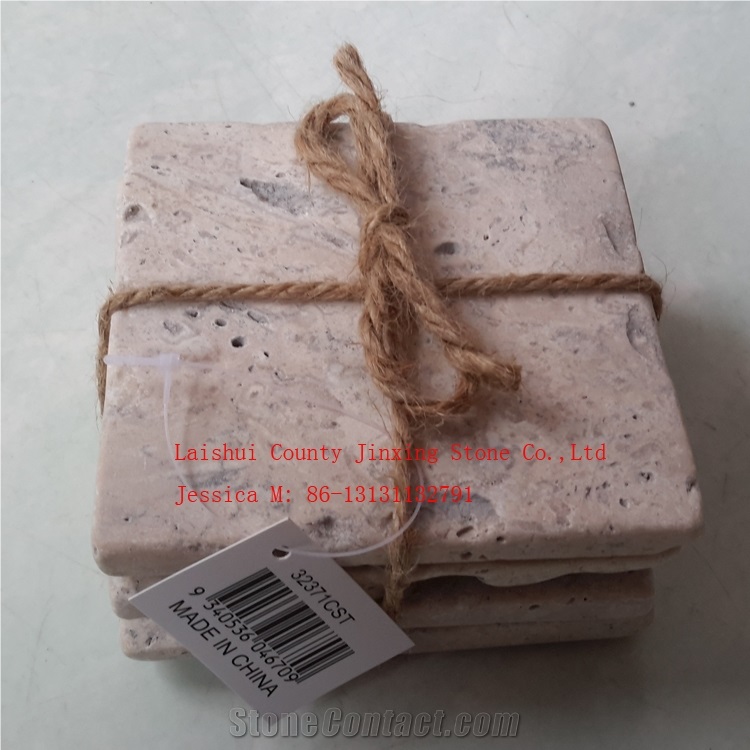 Travertine Marble Drink Cup Coaster /Stone Coaster Set