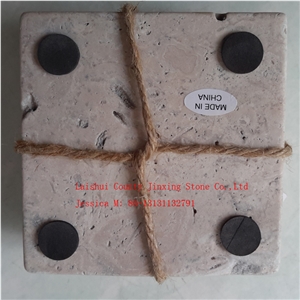 Travertine Marble Drink Cup Coaster /Stone Coaster Set
