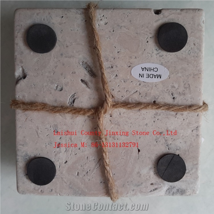 Travertine Marble Drink Cup Coaster /Stone Coaster Set