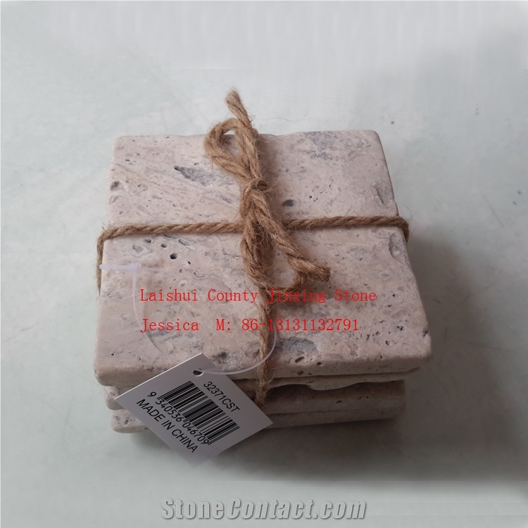 Travertine Marble Drink Cup Coaster /Stone Coaster Set