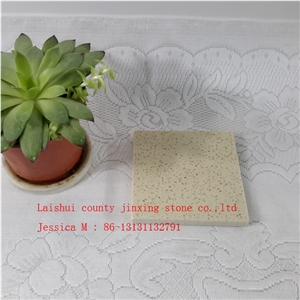 Yellow Marble Drink Coaster Set Of 4pcs , Stone Drink Coaster