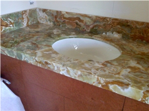 2cm Onyx with 2 1/4 Inch Edge Vanity Top