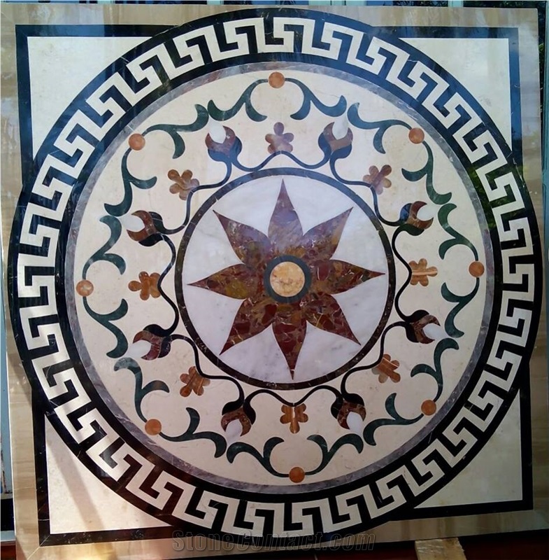 Marble Inlay Waterjet Medallions