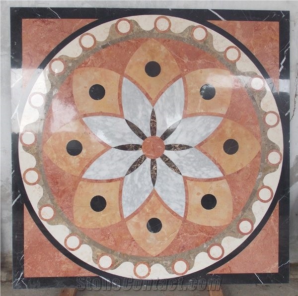 Marble Inlay Waterjet Medallions