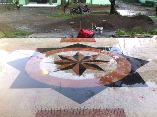 Marble Inlay Waterjet Medallions