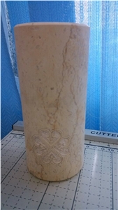 Beige Eygiptian Marble Carved Small Vases