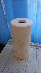 Beige Eygiptian Marble Carved Small Vases