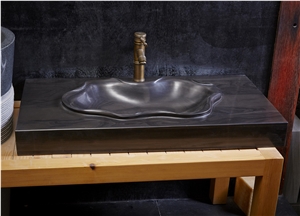 Black Granite Bath Top and Wash Basin/ Black Granite Top and Bathroom Sink/ Black Granite Bathroom Countertop and Sink/ washbasin/ bathroomsink/ countertop