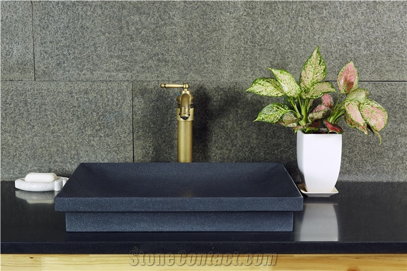 Black Granite Bath Top and Wash Basin/ Black Granite Top and Bathroom Sink/ Black Granite Bathroom Countertop and Sink/ washbasin/ bathroomsink/ countertop