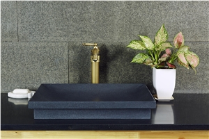Black Granite Bath Top and Wash Basin/ Black Granite Top and Bathroom Sink/ Black Granite Bathroom Countertop and Sink/ washbasin/ bathroomsink/ countertop
