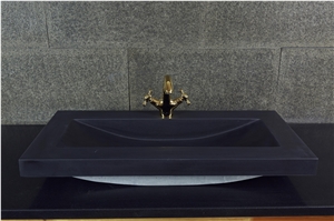 Black Granite Bath Top and Wash Basin/ Black Granite Top and Bathroom Sink/ Black Granite Bathroom Countertop and Sink/ washbasin/ bathroomsink/ countertop