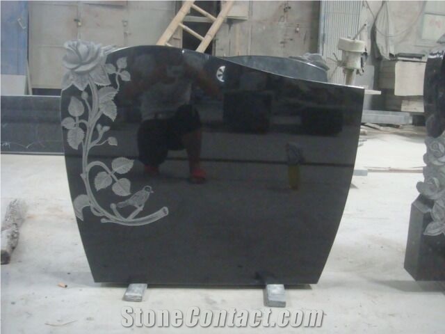 Black Granite Tombstone & Monument