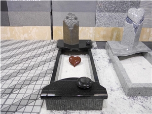 China Black Granite Polish Tombstone / Monument