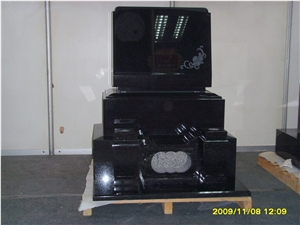 China Black Granite Polish Tombstone / Monument