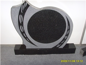 China Black Granite Polish Tombstone / Monument