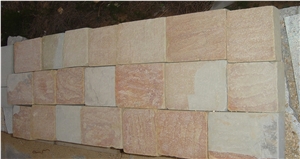 China Dual Color Yellow and Grey Sanstone Honed Cube Stone/Pavers