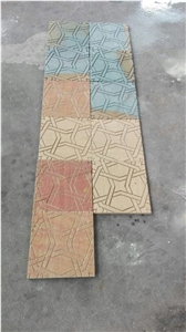 China Dual Color Yellow and Grey Sanstone Honed Cube Stone/Pavers