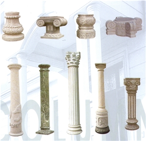 China Grey Granite Sculptured Roman Architectual Column