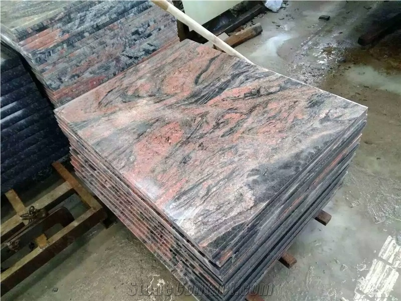 China Multi-Color Red Grey Granite Polished Tile & Slab