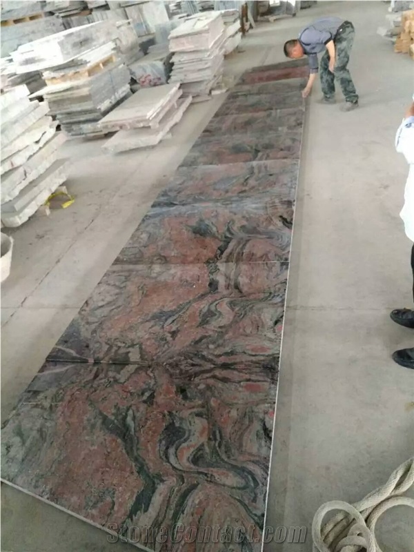 China Multi-Color Red Grey Granite Polished Tile & Slab