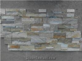 China Rustic Yellow Black White Slate Culture Stone Wall Panel Ledge Stone Corner Stone Wall Cladding Thin Venner Stsone
