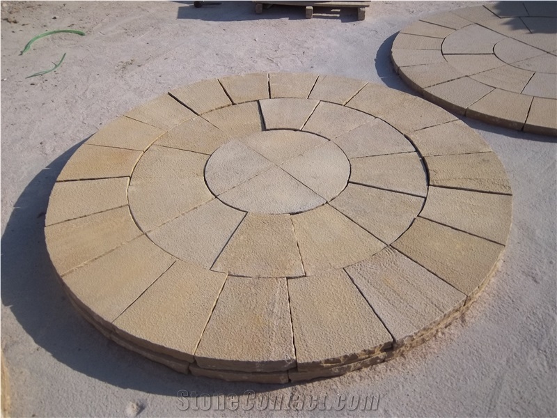 China Yellow Sunset Gold Desert Gold Beige Sandstone Sandblast Tile