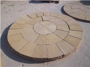 China Yellow Sunset Gold Desert Gold Beige Sandstone Sandblast Tile
