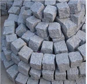 G341 China Light Grey White Granite Paving Sets Cube Stone Paver