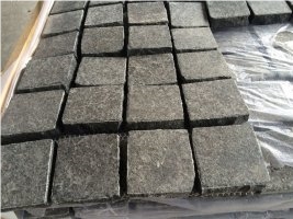 G684 China Black Galaxy Black Pearl Fuding Black Baslat Mesh-Mounted Setts Cube Paver