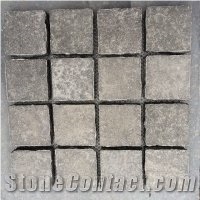 G684 China Black Galaxy Black Pearl Fuding Black Baslat Mesh-Mounted Setts Cube Paver