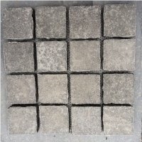 G684 China Black Galaxy Black Pearl Fuding Black Baslat Mesh-Mounted Setts Cube Paver